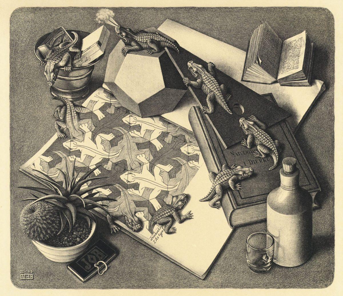 M.C. Escher, Reptielen, litho, maart 1943