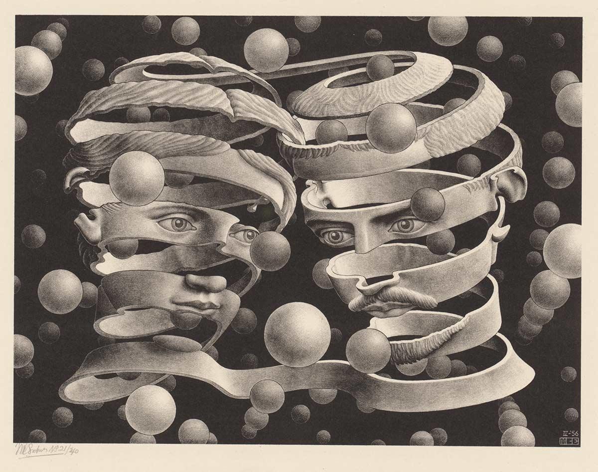 M.C. Escher, Band, litho, april 1956