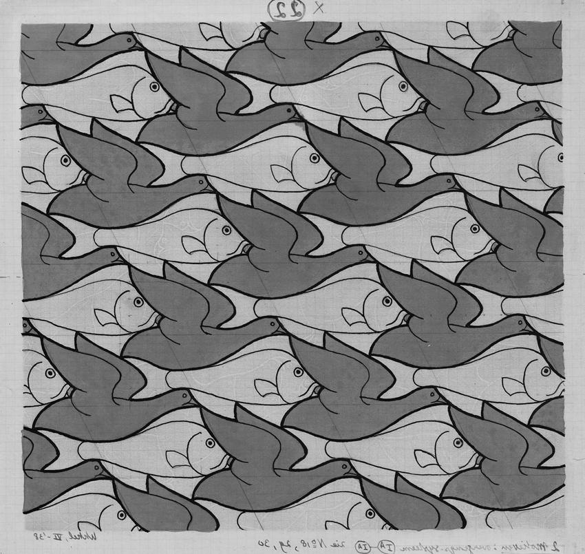 Gespiegelde zwart-wit variant