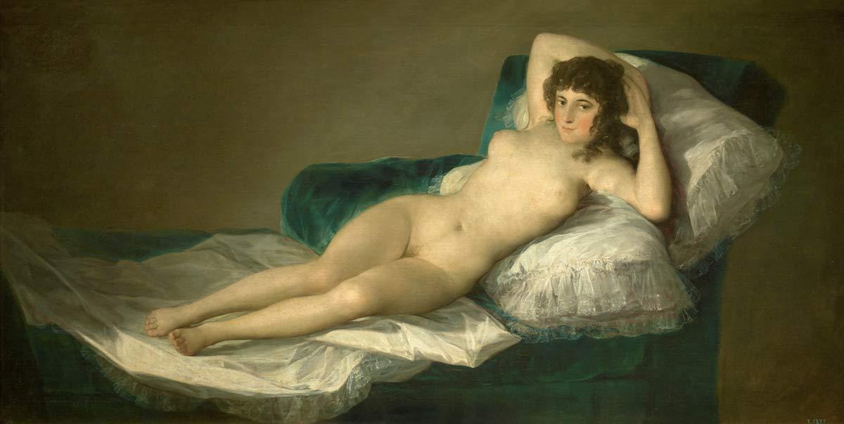 Francisco Goya, Maja desnuda, olieverf op doek, ca. 1797–1800. Collectie Museo del Prado, Madrid