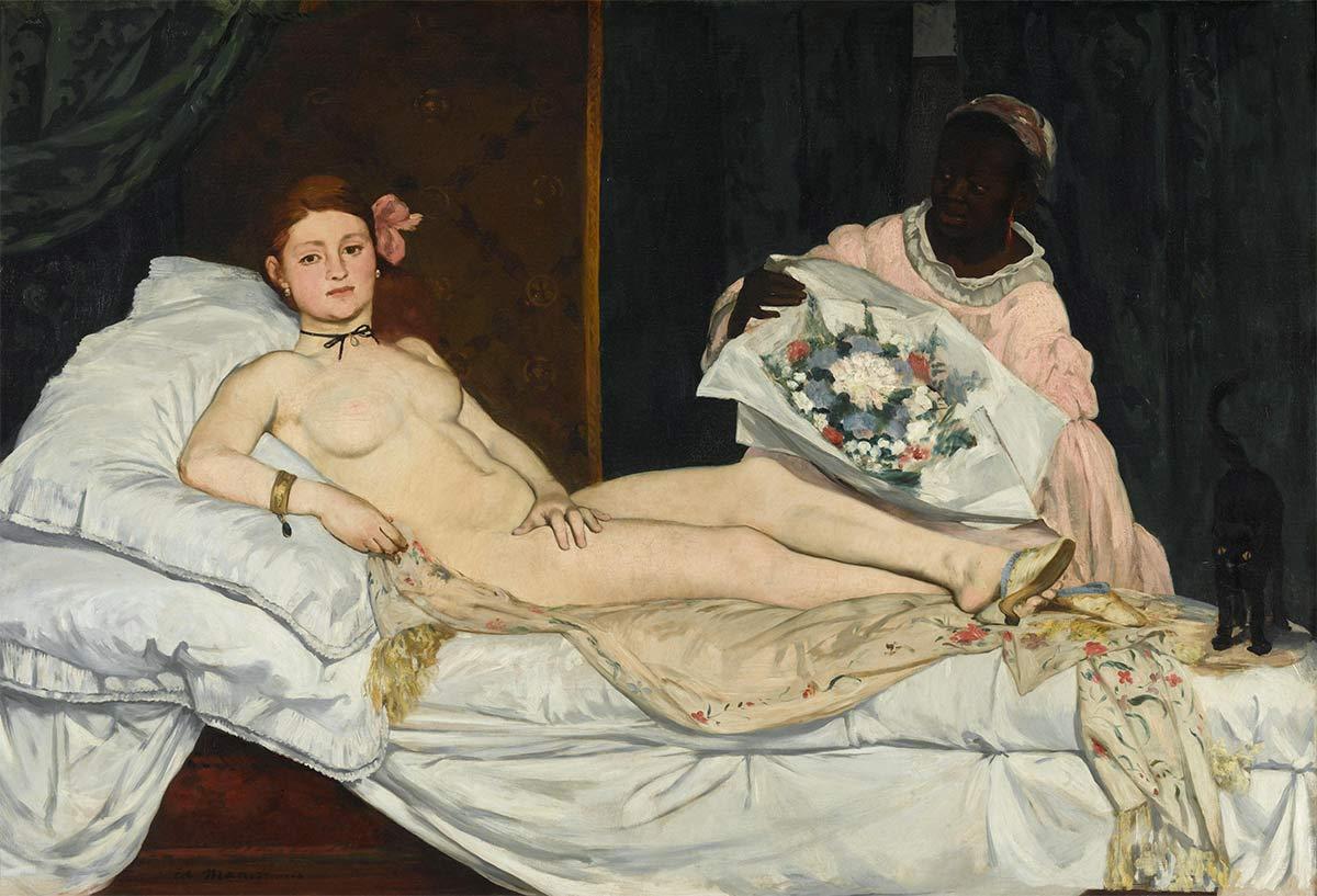 Édouard Manet, Olympia, olieverf op doek, 1863. Collectie Musée d'Orsay, Parijs