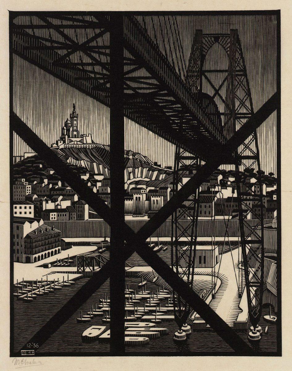 M.C. Escher, Marseille, houtgravure, december 1936