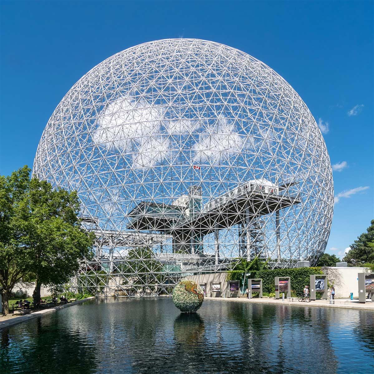 Montreal Biosphere, ontworpen door architecten Shoji Sadao en Richard Buckminster Fuller. Foto: Ralf Roletschek