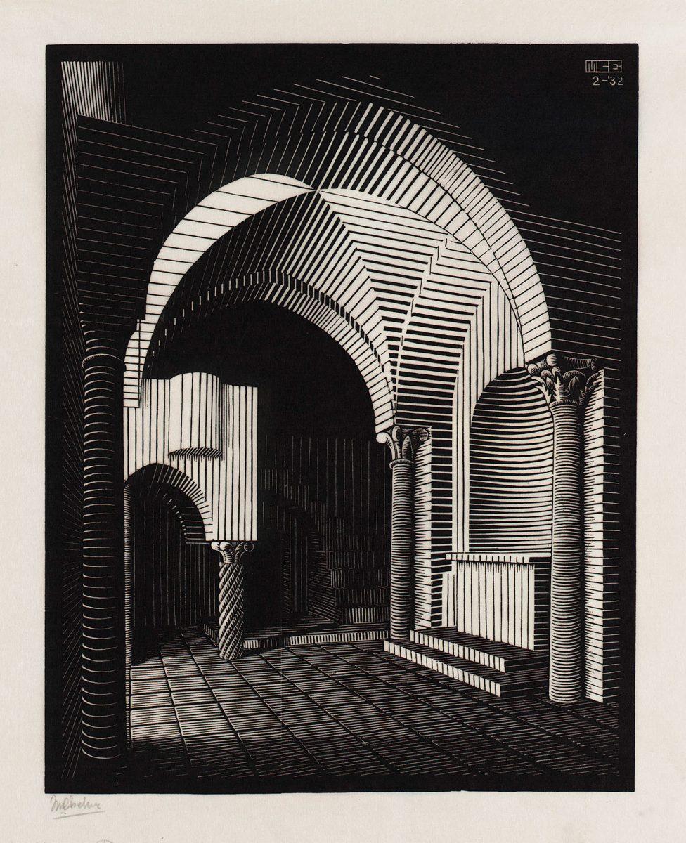 M.C. Escher, Porta Maria dell’Ospidale, Ravello (Oude kerk, Ravello), houtgravure, 1932
