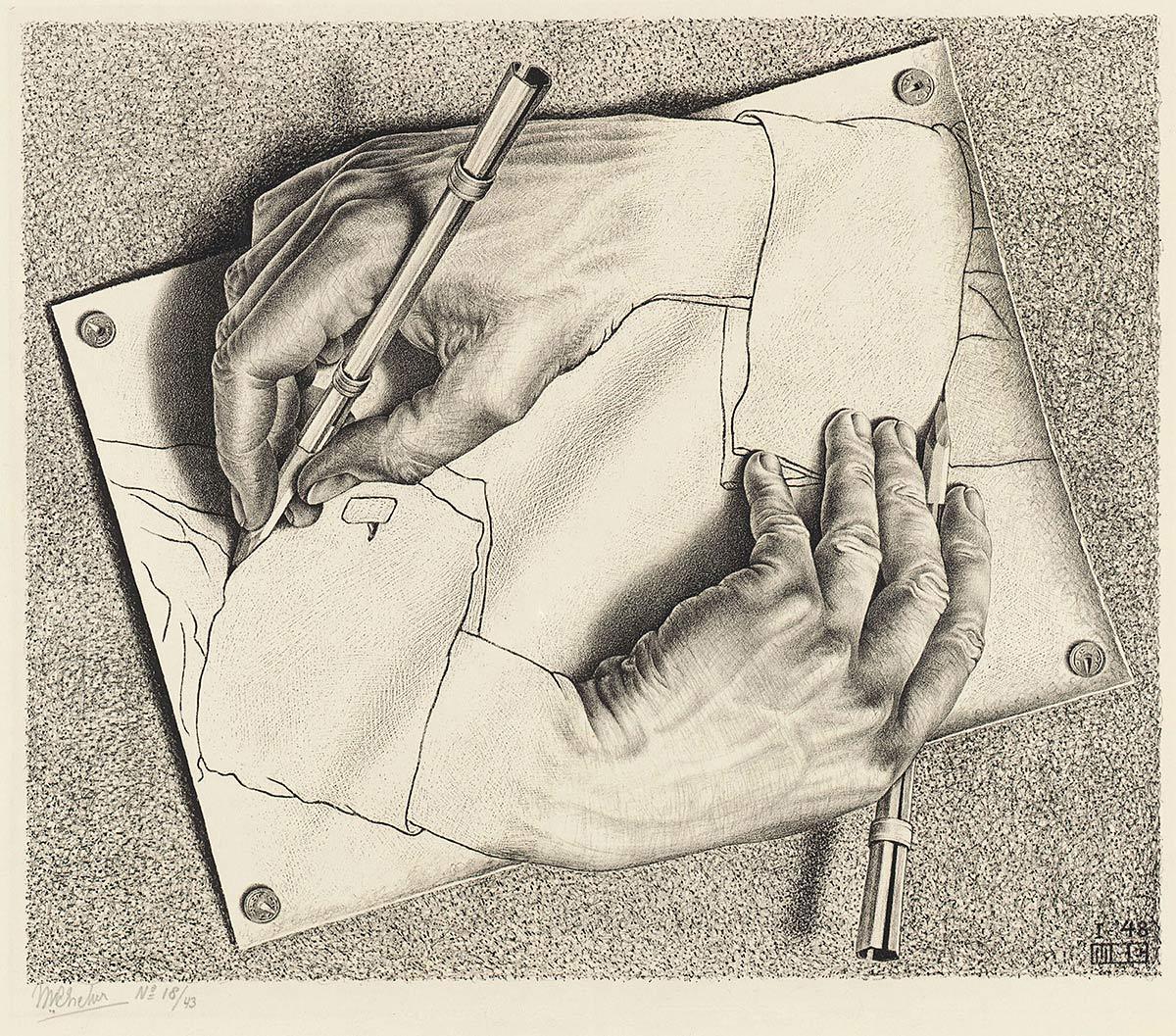 M.C. Escher, Tekenen, litho, januari 1948
